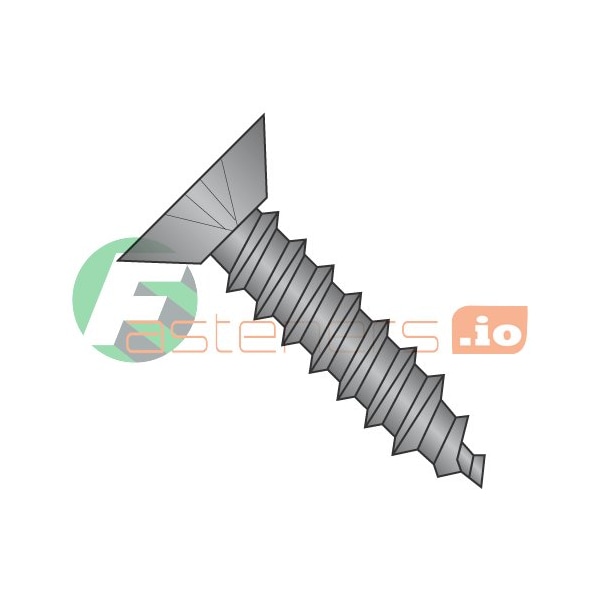Newport Fasteners Sheet Metal Screw, #6 x 1/2 in, Black Oxide Steel Flat Head Phillips Drive, 10000 PK 379711 - main